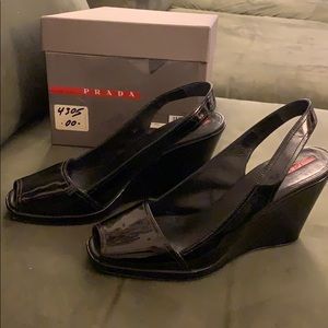 Prada patent wedges size 39 calzature donna